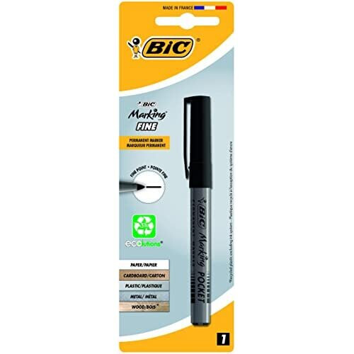 BIC BIC 1445 Con Pocket Permanent Marker - Black