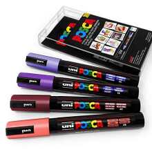 Uni POSCA - PC-5M Art Paint Markers - Set of 4 - in Plastic Wallet - Sunset Tones