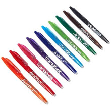 Pilot Frixion BL-FR7 Erasable Rollerball Pen Set, 0.7mm Tip, Assorted Colours, 10 Pens Cap Model (Pack of 10, No Erasers, Colorful)
