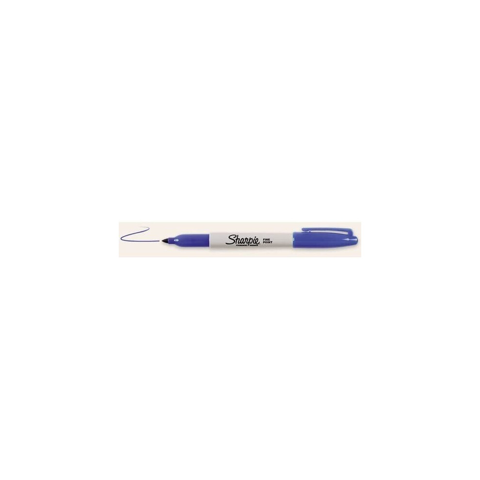 Pack of 3 Blue Sharpie Fine Point Pen Permanent Marker
