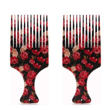 2 Packs Afro Hair Comb Hair Pick Comb Plastic Afro Pick Hair Comb Smooth Hair Pick Comb Plastic Wide Tooth Comb Hair Pick Comb Hairdressing Styli
