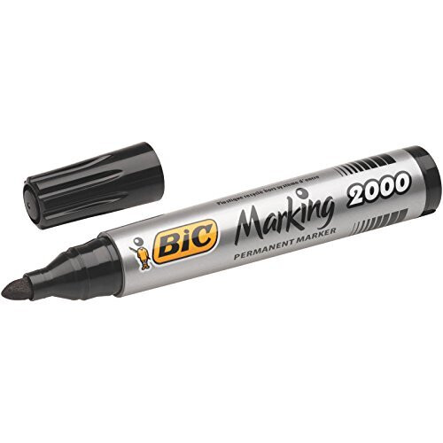 BIC BIC Marking 2000 ECOlutions Permanent Bullet Tip Markers - Assorted Colours, Wallet of 4 1