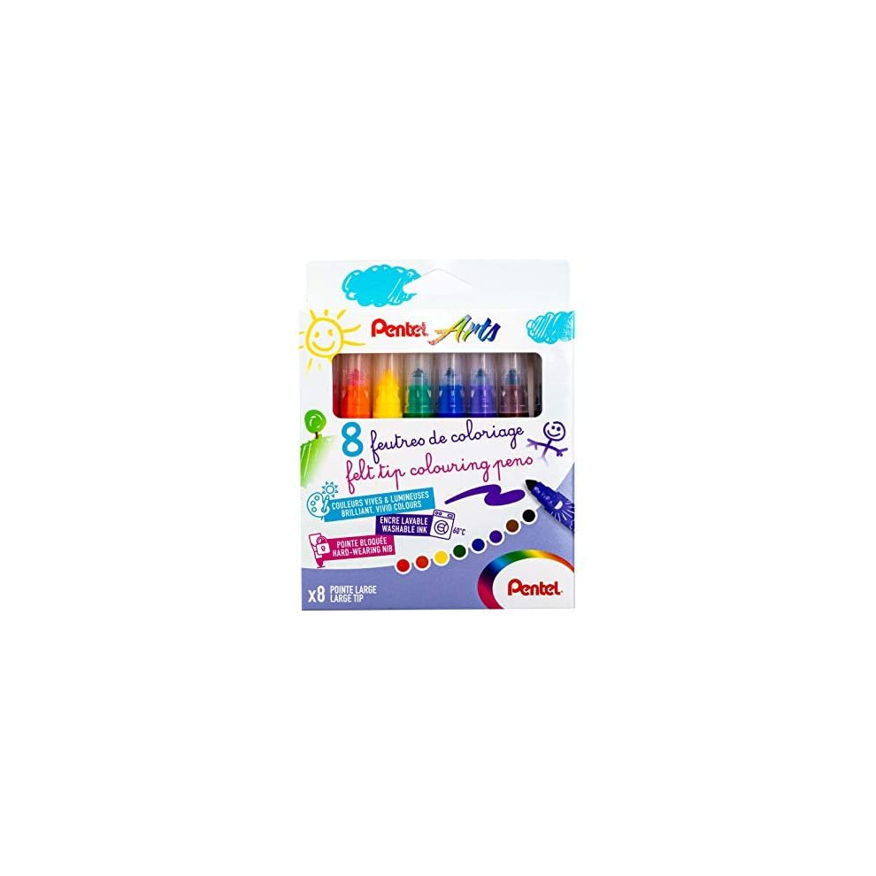Pentel Scs3e-8 Broad Tip Colouring Pens