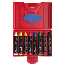 Pelikan 722942, Wax Crayons Waterproof, Triangular, 8 Pieces