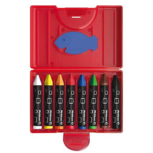 Pelikan 722942, Wax Crayons Waterproof, Triangular, 8 Pieces