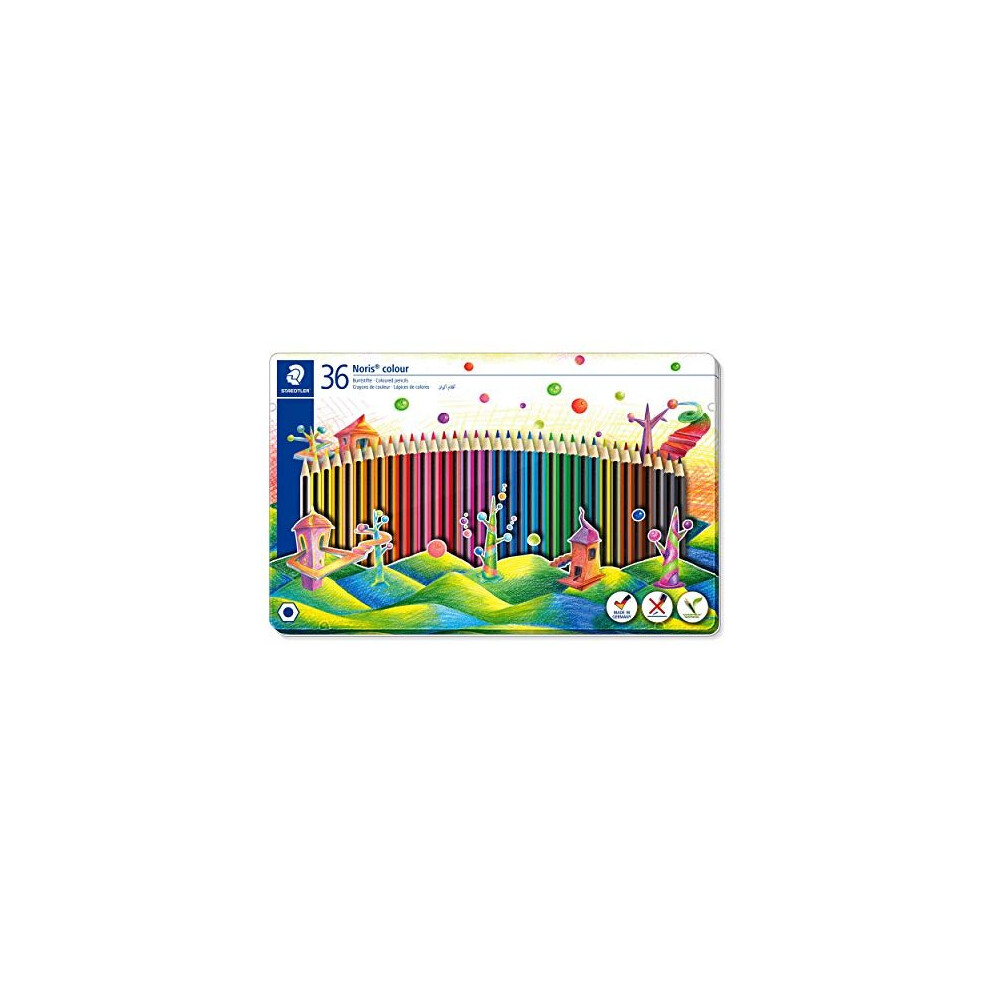 Staedtler 185 M36 Noris Colour Coloured Pencils, Tin Of 36 Colours