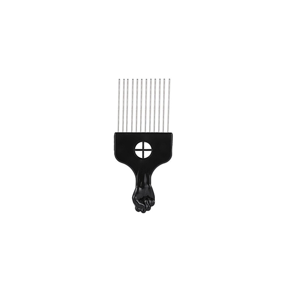 Anself *S Afro Pick Comb Metal Afro Comb African American Pick Comb Hair Brush Hairdressing Styling Black Fist Teeth Comb Curly Hairbrush Hair Fork Pik Com