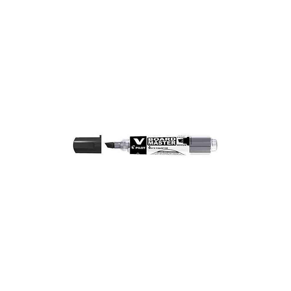 Pilot V Board Master Whiteboard Markers Chisel Set of 3Rechargeable Black