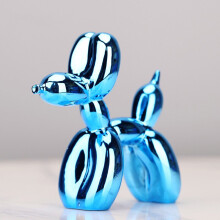 Nordic Resin Dog Crafts electroplating balloon sculpture blue 25x25x9cm