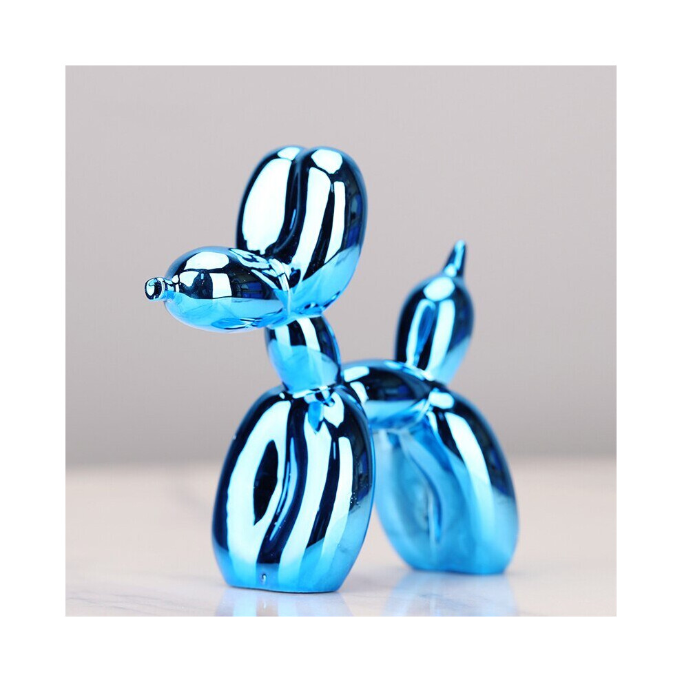 Nordic Resin Dog Crafts electroplating balloon sculpture blue 25x25x9cm