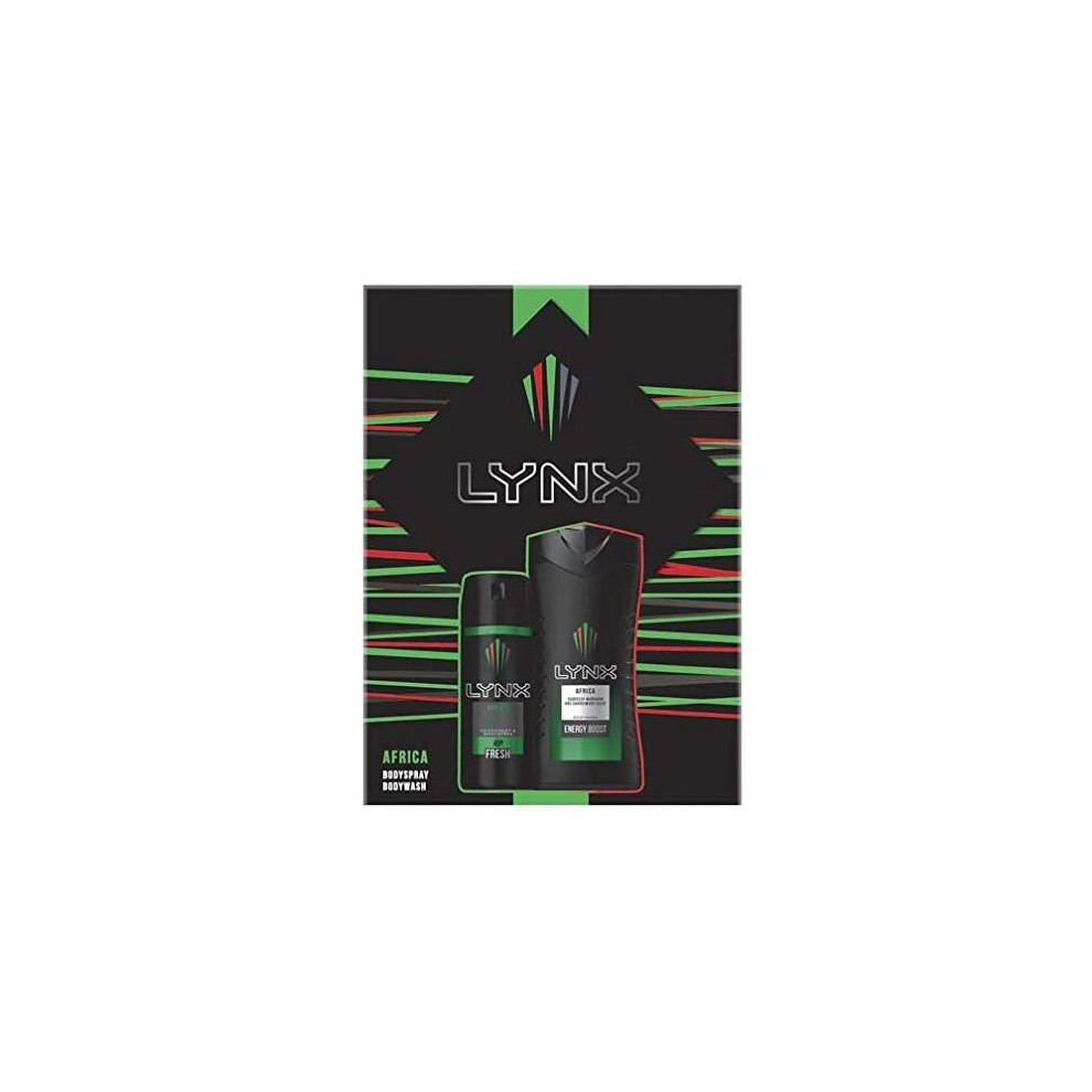 Lynx Africa Duo Gift Set 2019 full size Africa Body Spray 150ml & Africa Body Wash 250ml