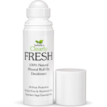 Clearly FRESH Natural Magnesium Roll On Deodorant I 24 hour Protection I Unisex I For Sensitive Skin with Aloe Vera, Argan Oil I No Aluminum, Parabens