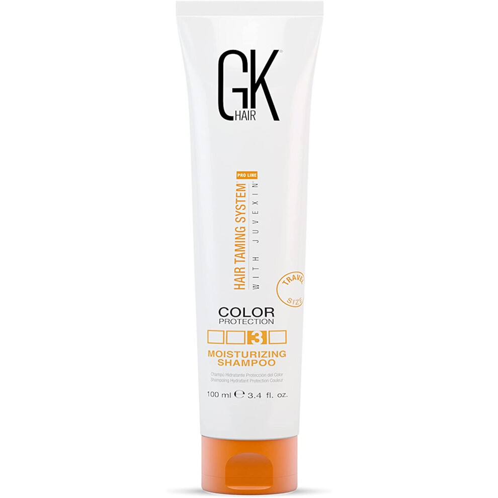GK HAIR Global Keratin Moisturizing Shampoo (100ml/3.4 Fl Oz) for Color Treated Dry Damaged Curly Frizzy Hair - Paraben Sulfate Free for Men and Women