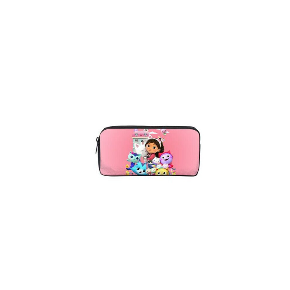 (Pink Pen Pouch) Gabby's Dollhouse Backpack Schoolbag Students Shoulder Bags Pencil Case Pouch