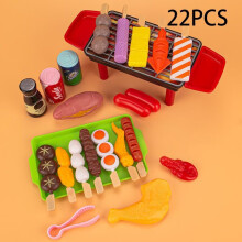 (22Pcs) Kids Simulation Kitchen Toy Set Barbecue Pretend Play Food House Food Assembling