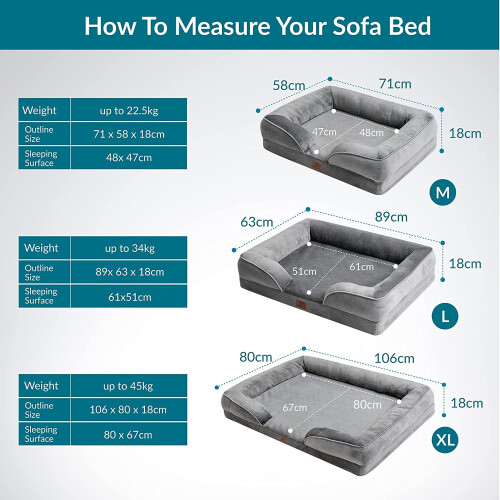 Bedsure Dog Bed Sofa Medium Washable Orthopedic Dog Sofa & Couch with