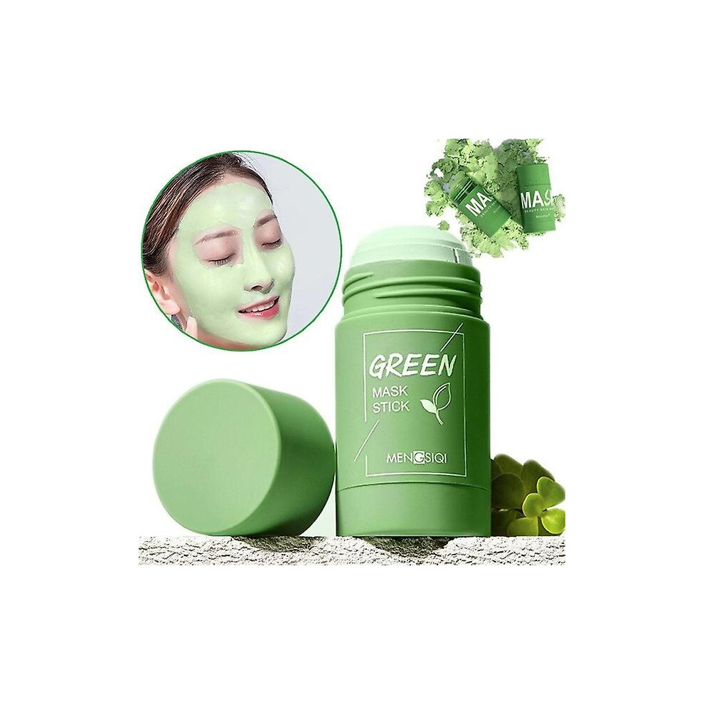 Green Tea Mask Solid Face Cleansing Mask Stick Oil Control Moisturizing Mud Mask