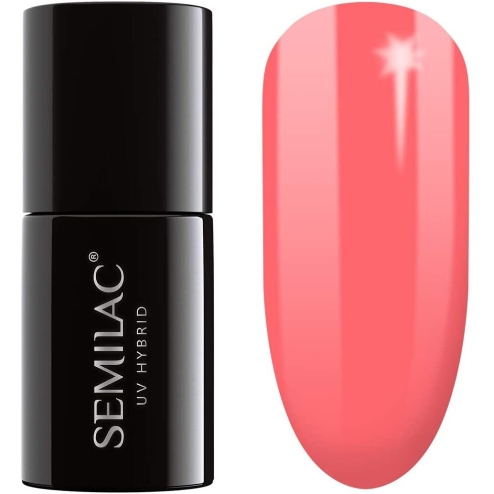 Semilac Pink Gel Nail Polish | Long Lasting And Easy To Apply | Perfect For Home And Professional Manicure And Pedicure - 033 Doll Gel Nail Polish, 7