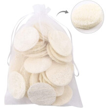 40 Pcs Exfoliating Loofah,Natural Loofah Pads Scrubbing Sponges,Reusable Makeup Removal Face Pads Loofah for Men & Women Face Brush Cleanser and