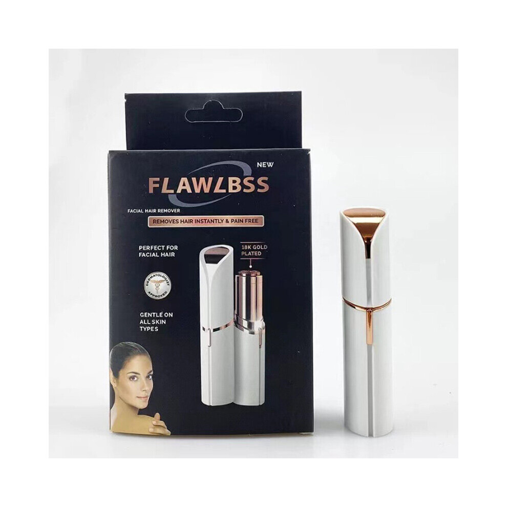 (White) Facial Hair Remover (USB Rechargeable) Gold Plated