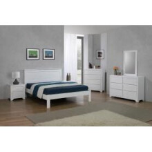 (Etna Single Bed White) Etna Bed White(Single, 4 Foot, Double, King Size )