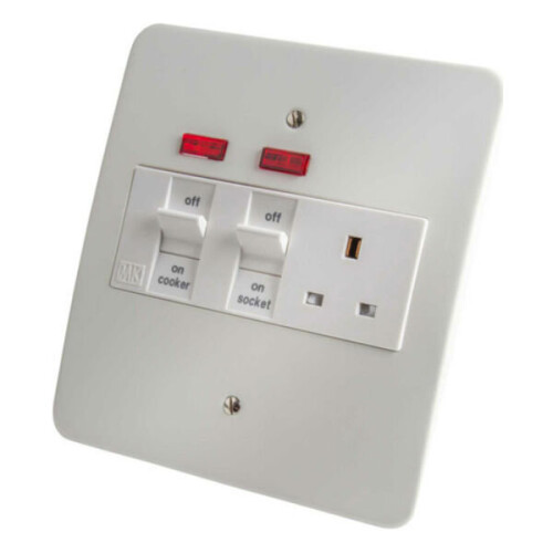 MK 45A DP Metal Cooker Control Unit/Neo - Retro-fit K5011WHI, 230/240V, 45A, Neon Indicators, 178x165mm