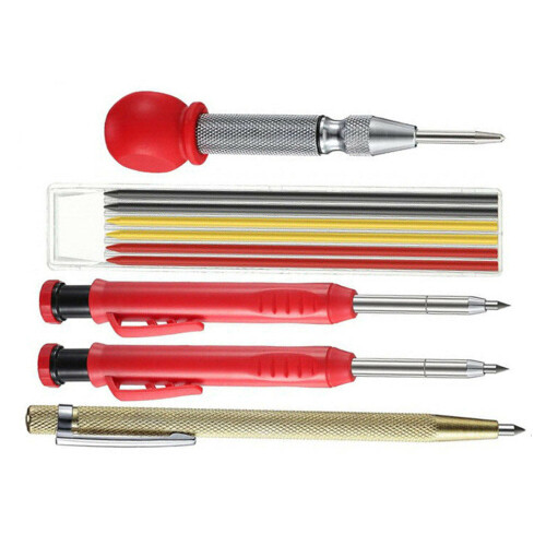 Deep Hole Solid Carpenter Pencil Marker Kit Woodworking Marking Mechanical Tool 2