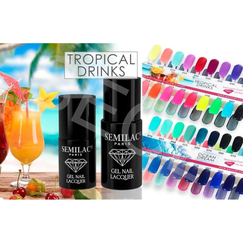 Semilac Green Gel Nail Polish | Long Lasting And Easy To Apply | Perfect For Home And Professional Manicure And Pedicure - 041 Caribbean Gel Nail