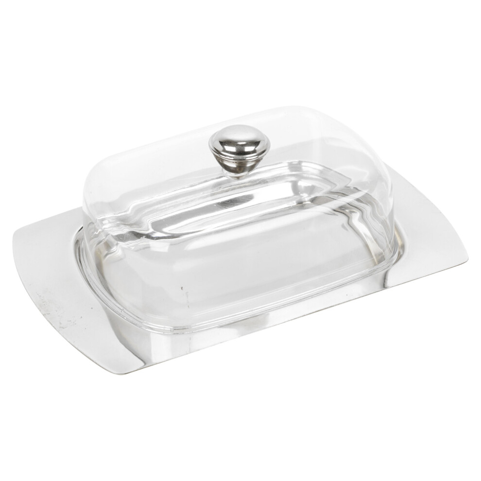 (Stainless Steel Base) Bamboo Or Stainless Steel Butter Dish & Acrylic Lid