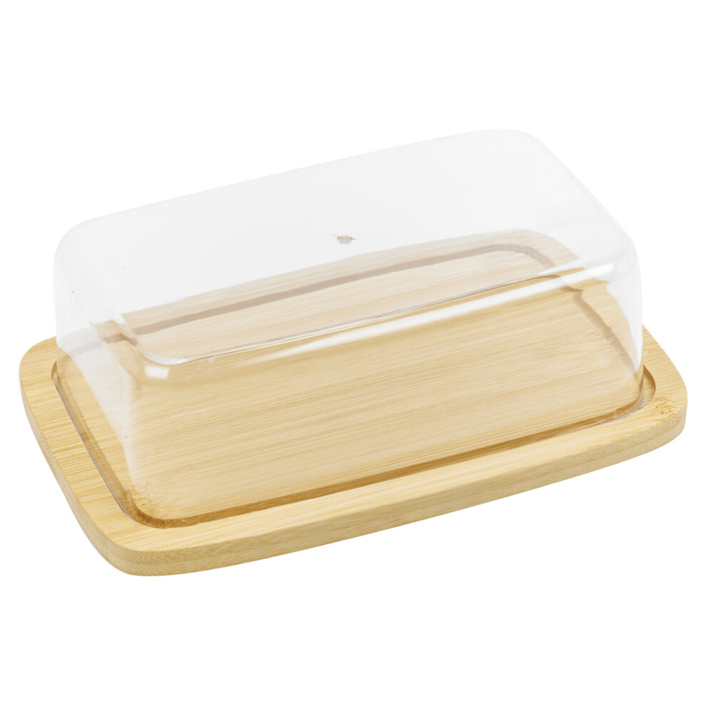 (Bamboo Base) Bamboo Or Stainless Steel Butter Dish & Acrylic Lid