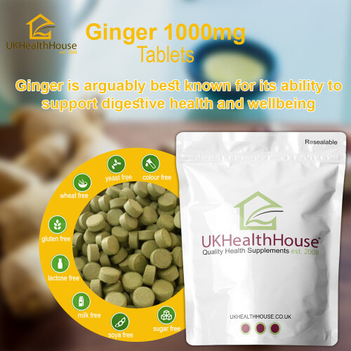 Ginger Root 1000mg Extract 240 Tablets - Travel Sickness Aid - Vegan 2