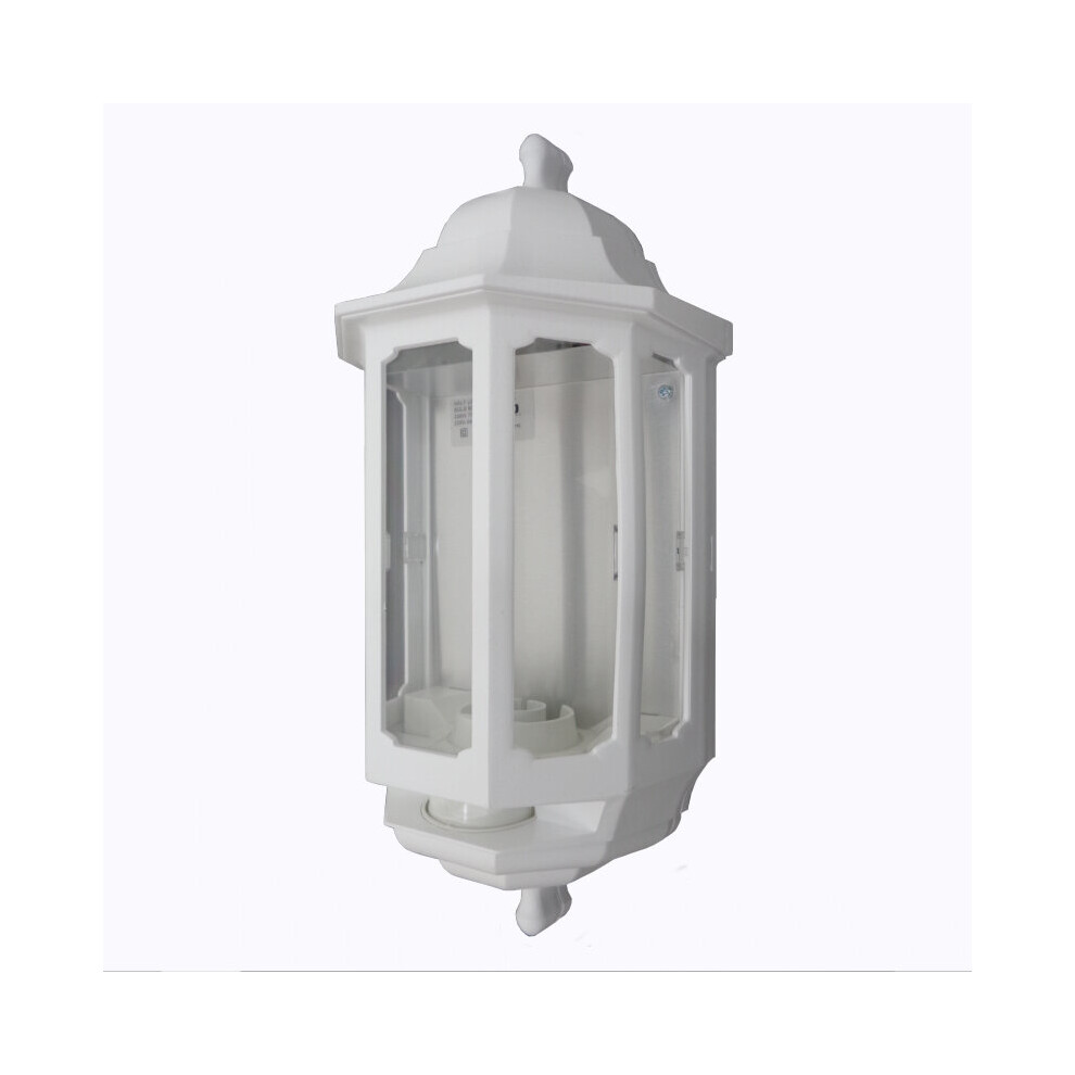 ASD HL/WK060 Half Lantern Wall Light Fitting - White (FIN874)