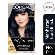 L'Oreal Preference Long Lasting Permanent Hair Colour, P11 Cool Black