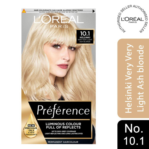 L’Oréal Paris L'Oreal Preference Permanent Hair Colour, 10.1 Very Light Ash Blonde