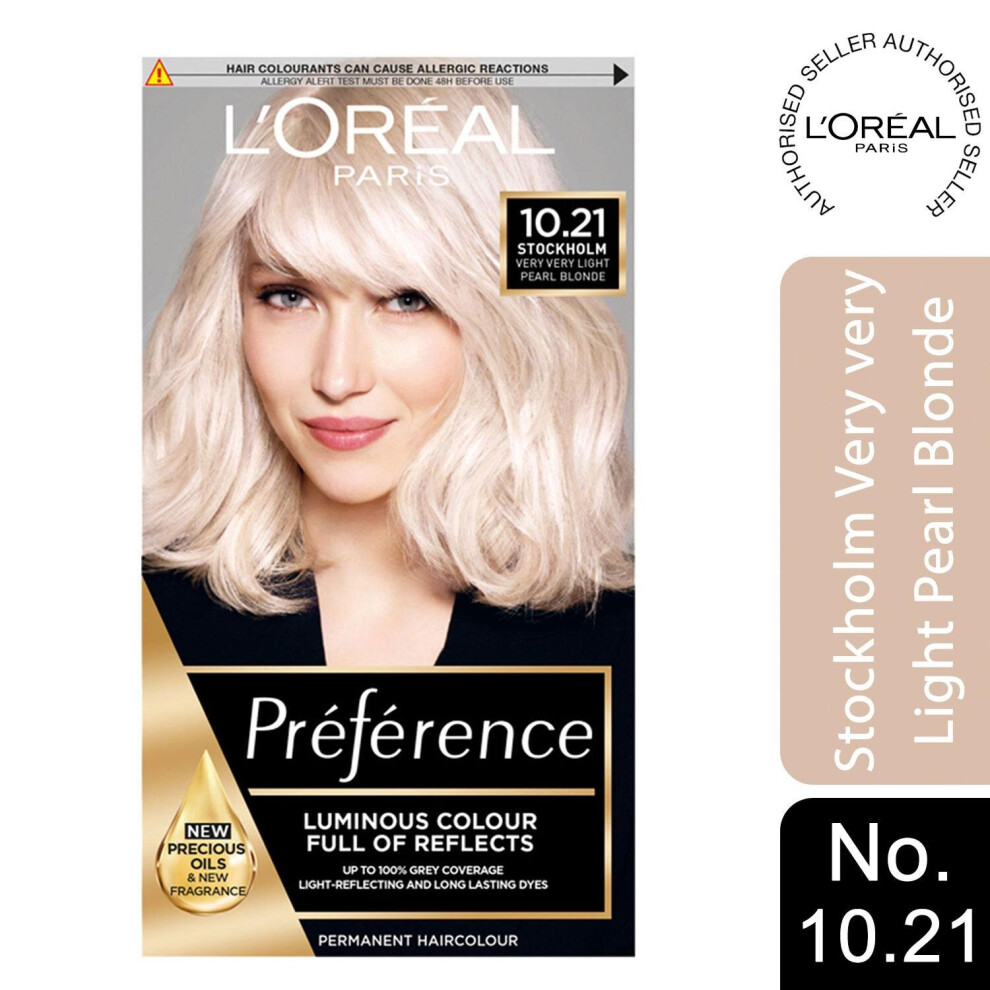 L'Oreal Paris Preference Permanent Hair Colour, VeryLight Pearl Blonde