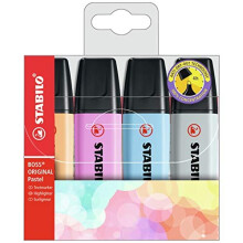 Highlighter - STABILO BOSS ORIGINAL Pastel Wallet of 4 Assorted Colours