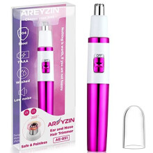 Ear and Nose Hair Trimmer for Women Nose Hair Clipper Professional Painless Nose Trimmer Ladies Eyebrow and Facial Hair Trimmer Battery-Operated,