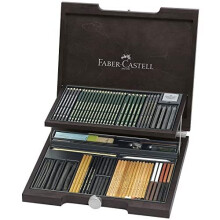Faber-Castell Pitt Monochrome Wooden Case Accessories Gift Kit