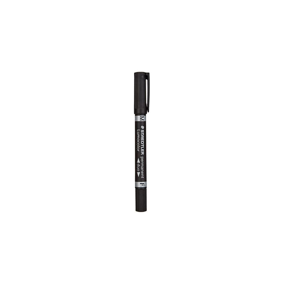 Staedtler 348 9 BKD Lumocolor Duo Permanent Marker Bullet tip Permanent F 0.6 mm Blister Card Pack of 1)  Black