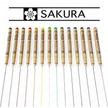Sakura Pigma Micron Colour Fineliners Set of 14 (0.45mm) - Archival Pigment Ink, Non-Bleed, XSDK05-0.45mm