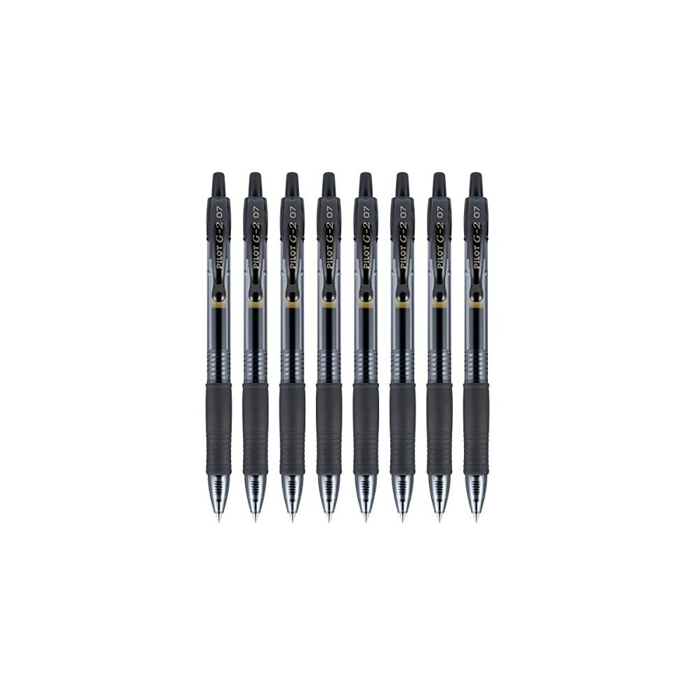 PILOT G2 Premium Refillable & Retractable Rolling Ball Gel Pens, Fine Point, Black, 8-Pack (15298)