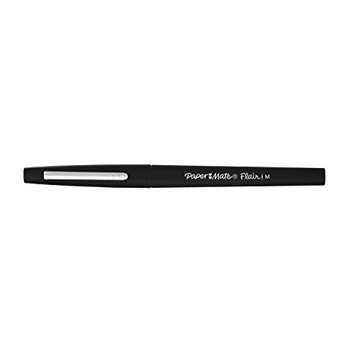Paper Mate Paper Mate Flair Pen, 1.1mm Medium Tip, Black, Pack of 2 1