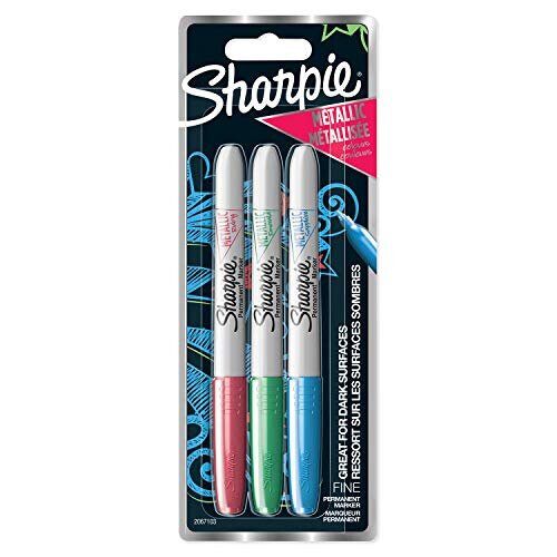 Sharpie Sharpie Metallic Permanent Markers | Fine Point | Assorted Colours | 3 Count