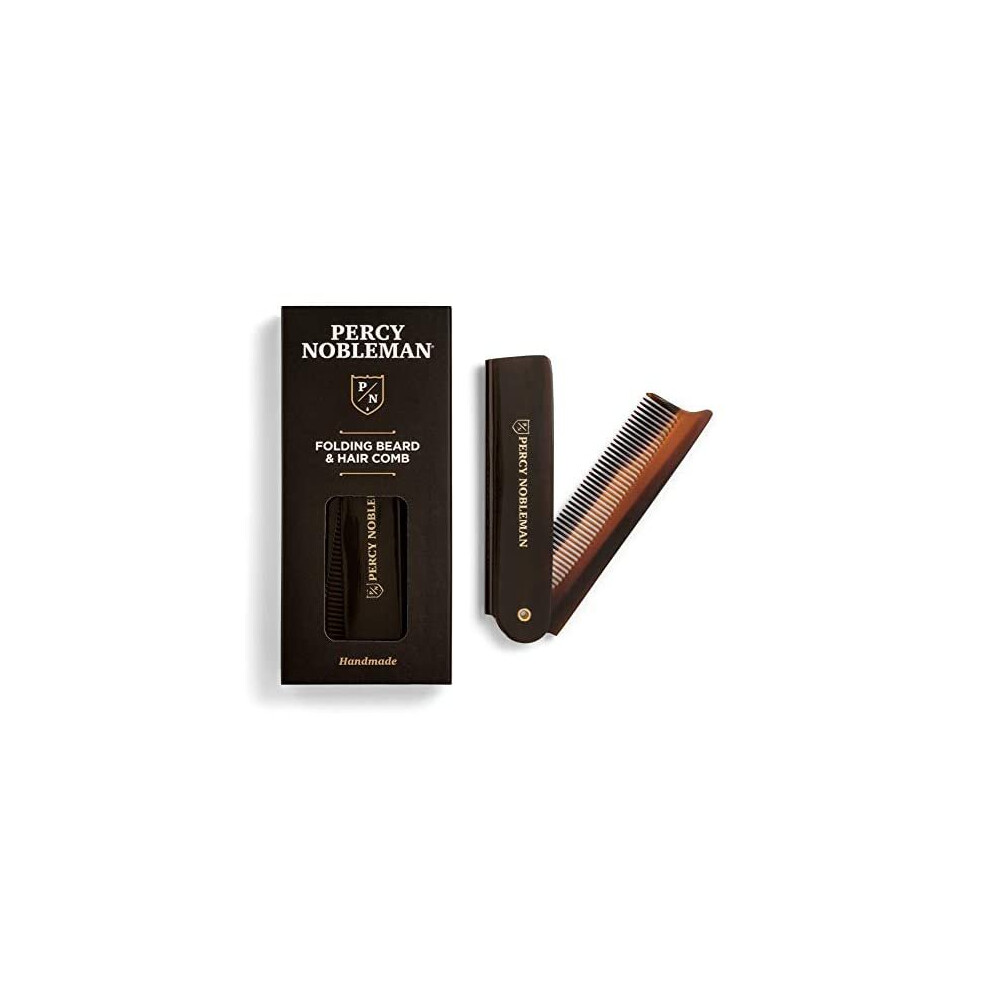 Percy Nobleman Unisex Acetate Folding Beard & Hair Comb By Ideal For Use On Beards & Hair.
