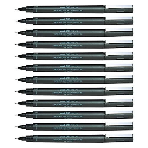 Uni-Ball uni-ball PIN 0.05 mm Pen - Black (Pack of 12)