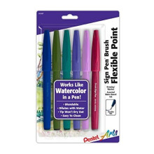 Pentel Arts Sign -kyn   n siveltimen k   rki, sekoitus 3 pastelliv   ri   , 6 kpl (SES15C2BP6M)