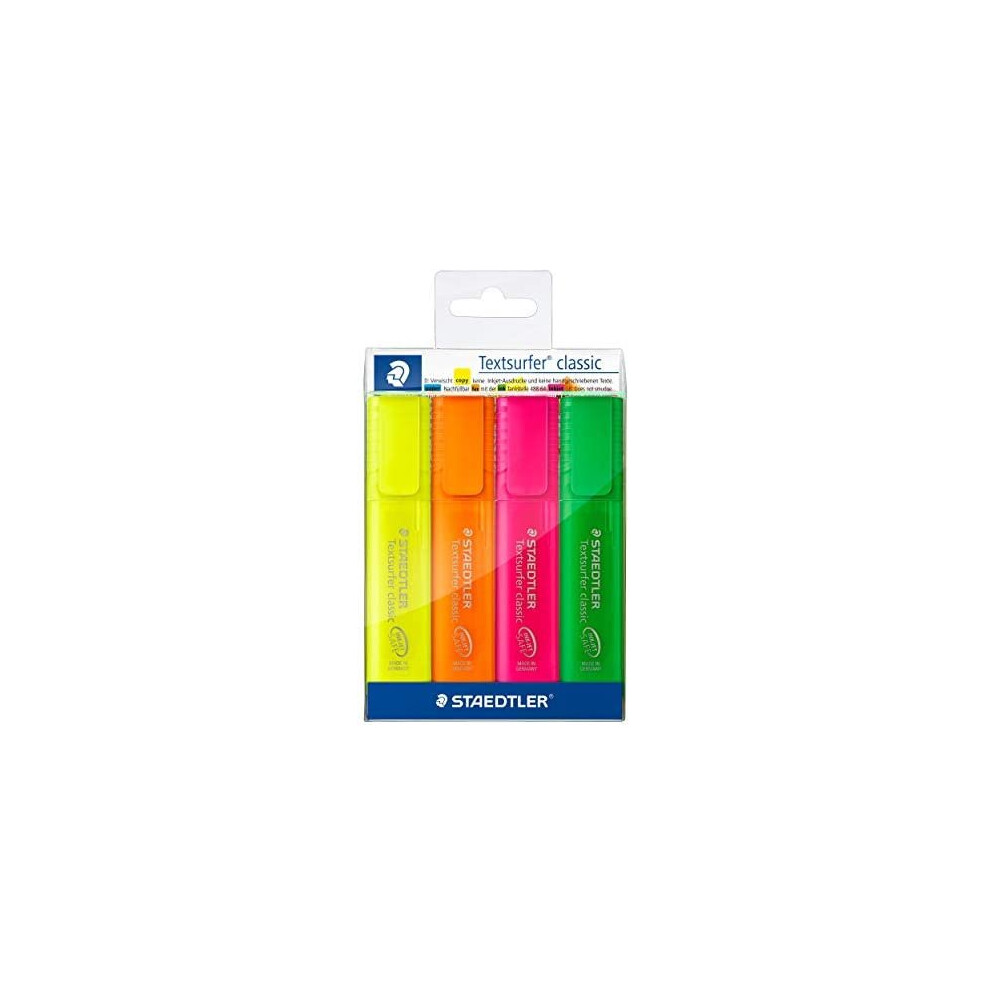 Staedtler 364 P WP4 Textsurfer Classic Rainbow Colours Pack of 4