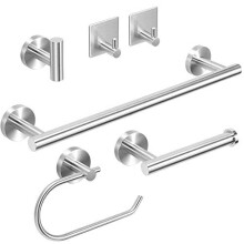 Towel Holders Bathroom Hardware Set - 6 PCS Stainless Steel Bathroom Towel Rails Set Wall Mounted, 40CM Bath Towel Bar +2 Toilet Paper Holders +