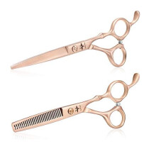 PURPLEBIRD Hair Cutting Scissors Thinning Shear Set Professional Barber 6 inch Texturizing Blending Shear Razor Edge Haircut Styling Kit for Men