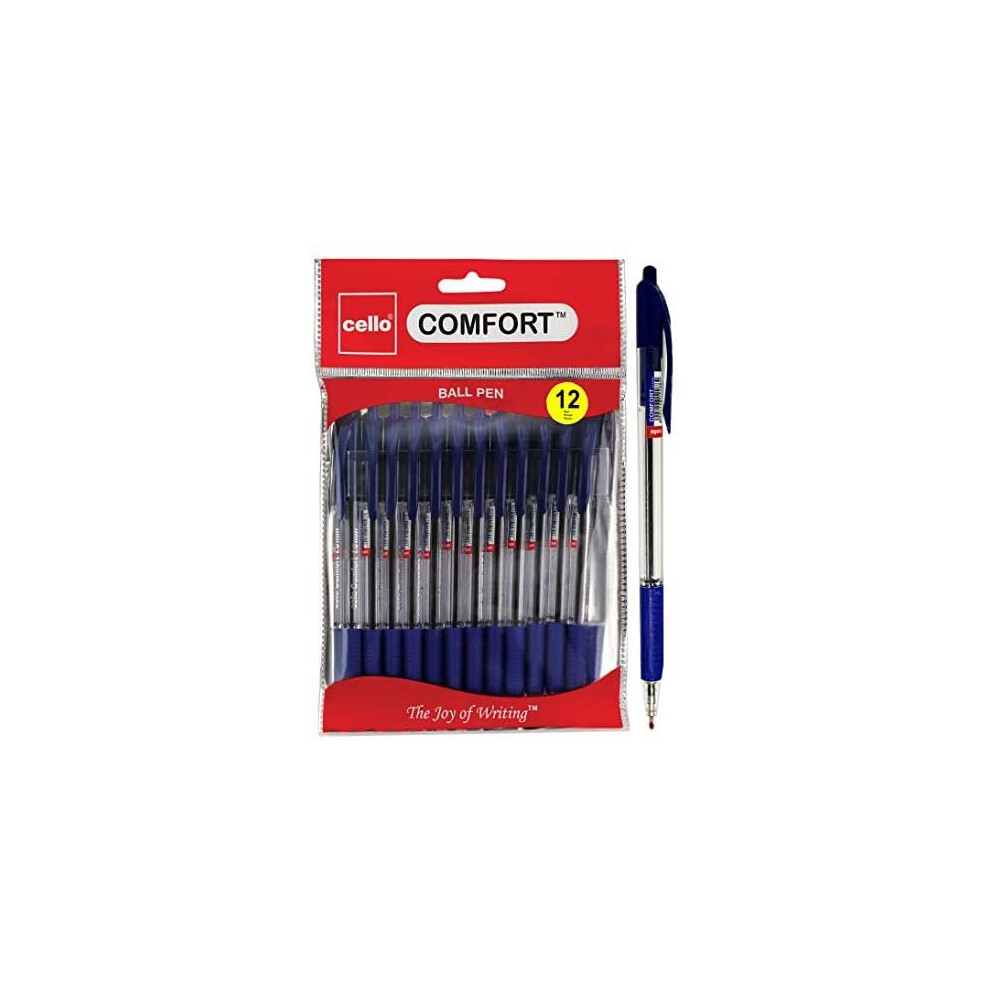 Cello Extra Comfort Grip Ballpoint Pens Medium Point Retractable Ballpoint Pens - (1.0 mm), Blue Pen